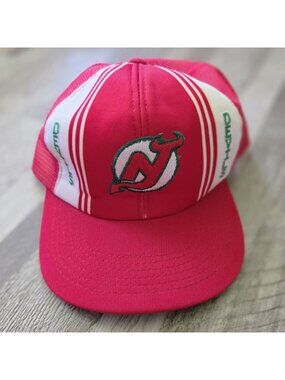Ted Fletcher New Jersey Devils NHL Snapback Hat One Size Red White Hockey Retro